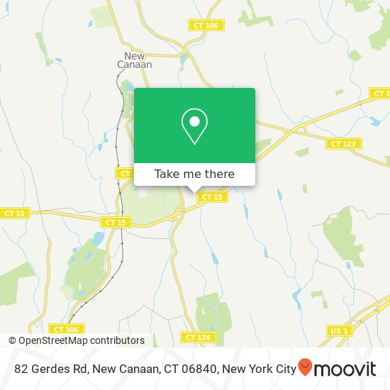 Mapa de 82 Gerdes Rd, New Canaan, CT 06840