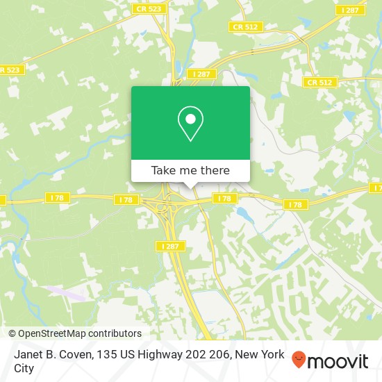 Mapa de Janet B. Coven, 135 US Highway 202 206