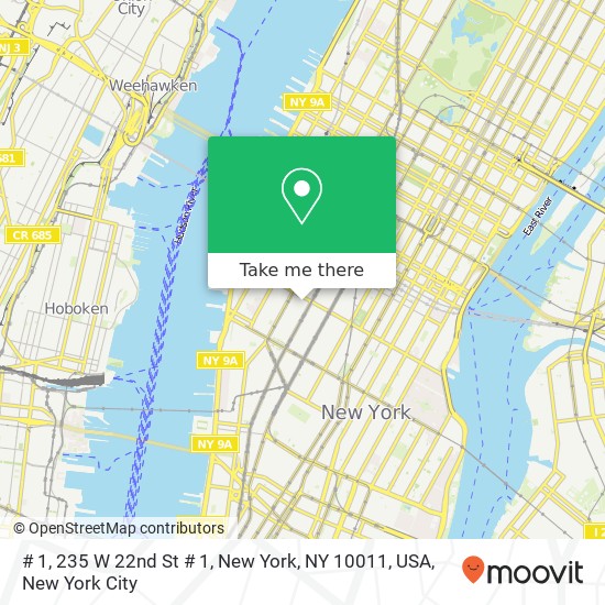 # 1, 235 W 22nd St # 1, New York, NY 10011, USA map