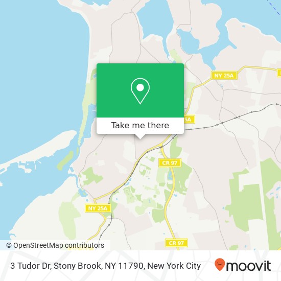 Mapa de 3 Tudor Dr, Stony Brook, NY 11790