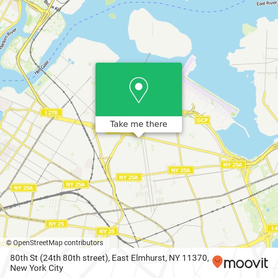 Mapa de 80th St (24th 80th street), East Elmhurst, NY 11370