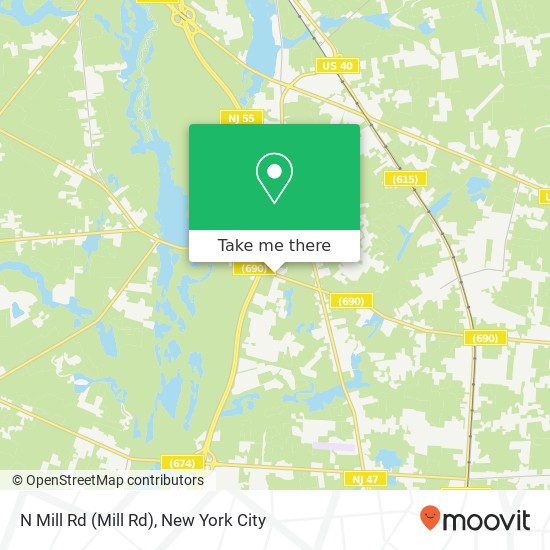 N Mill Rd (Mill Rd), Newfield (WILLOW GROVE), NJ 08344 map