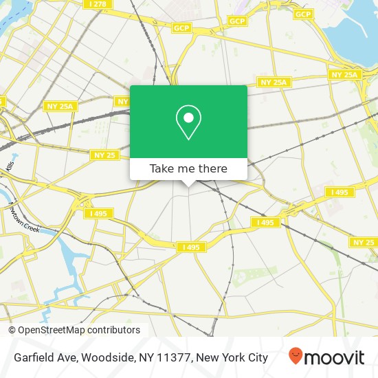 Garfield Ave, Woodside, NY 11377 map