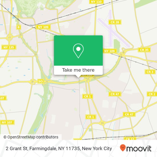 Mapa de 2 Grant St, Farmingdale, NY 11735