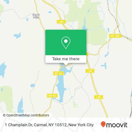 Mapa de 1 Champlain Dr, Carmel, NY 10512