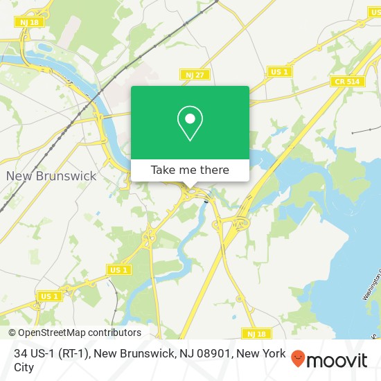 Mapa de 34 US-1 (RT-1), New Brunswick, NJ 08901