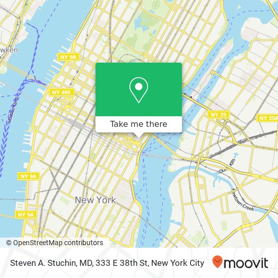 Mapa de Steven A. Stuchin, MD, 333 E 38th St
