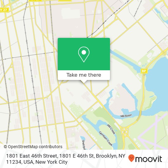 1801 East 46th Street, 1801 E 46th St, Brooklyn, NY 11234, USA map