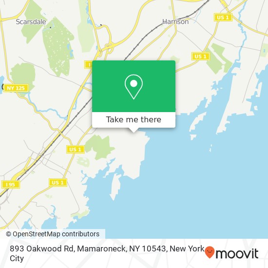 893 Oakwood Rd, Mamaroneck, NY 10543 map