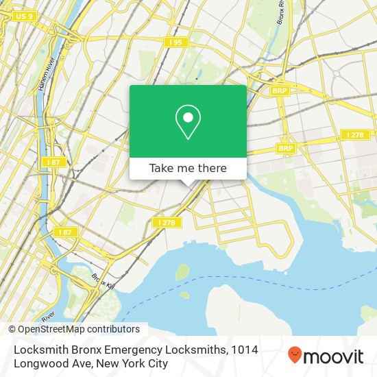 Mapa de Locksmith Bronx Emergency Locksmiths, 1014 Longwood Ave