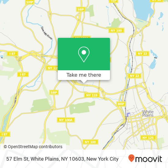 Mapa de 57 Elm St, White Plains, NY 10603