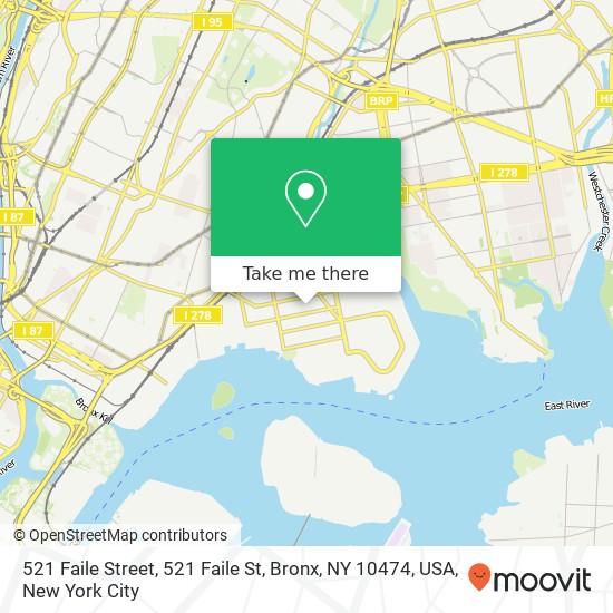 Mapa de 521 Faile Street, 521 Faile St, Bronx, NY 10474, USA