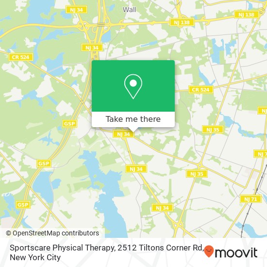 Mapa de Sportscare Physical Therapy, 2512 Tiltons Corner Rd