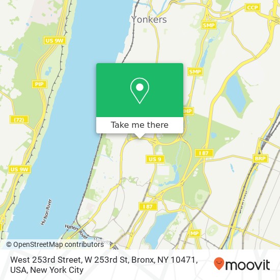 West 253rd Street, W 253rd St, Bronx, NY 10471, USA map