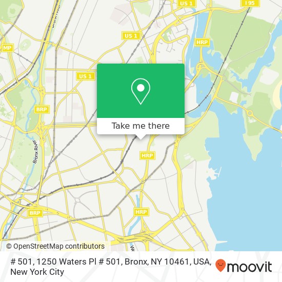 Mapa de # 501, 1250 Waters Pl # 501, Bronx, NY 10461, USA