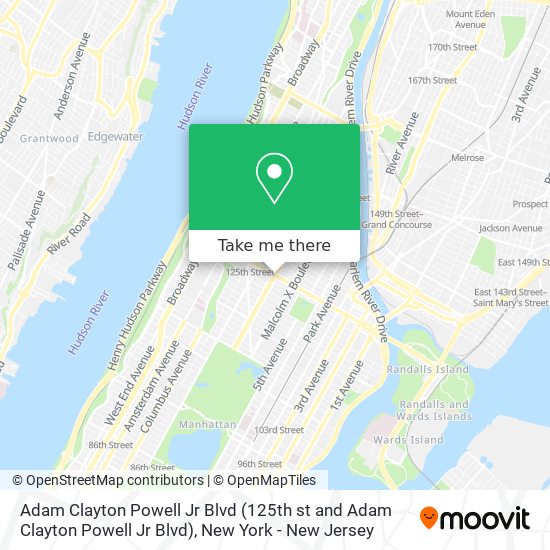 Mapa de Adam Clayton Powell Jr Blvd (125th st and Adam Clayton Powell Jr Blvd)