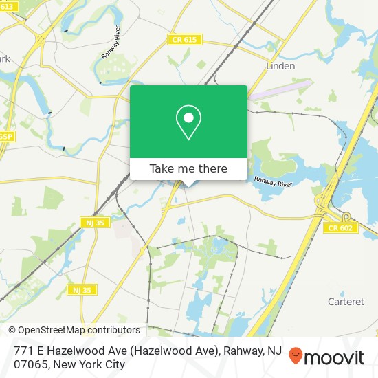 Mapa de 771 E Hazelwood Ave (Hazelwood Ave), Rahway, NJ 07065