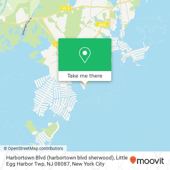 Mapa de Harbortown Blvd (harbortown blvd sherwood), Little Egg Harbor Twp, NJ 08087