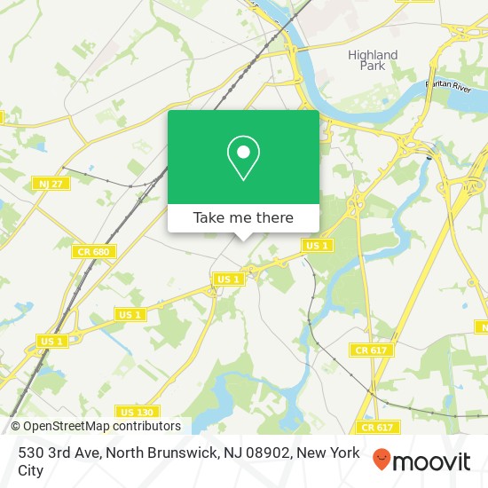 Mapa de 530 3rd Ave, North Brunswick, NJ 08902