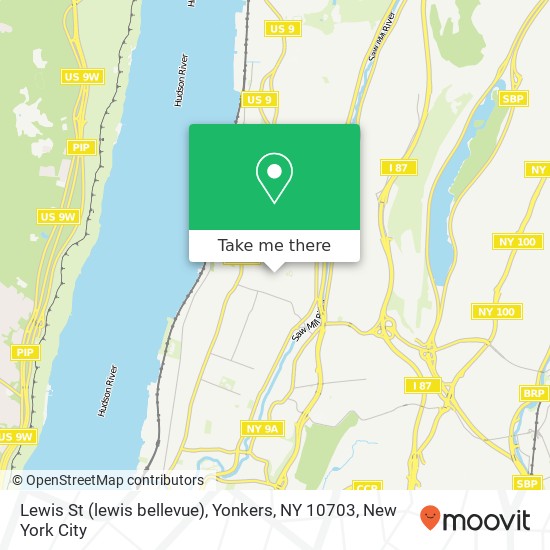 Mapa de Lewis St (lewis bellevue), Yonkers, NY 10703