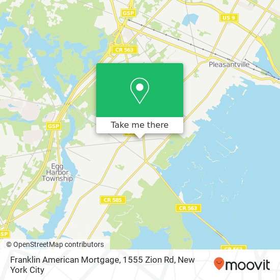 Franklin American Mortgage, 1555 Zion Rd map