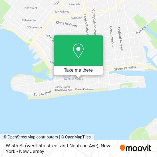 W 5th St (west 5th street and Neptune Ave) map