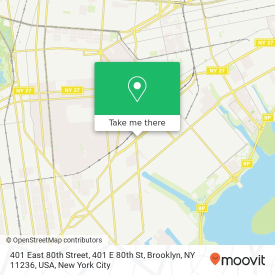 401 East 80th Street, 401 E 80th St, Brooklyn, NY 11236, USA map