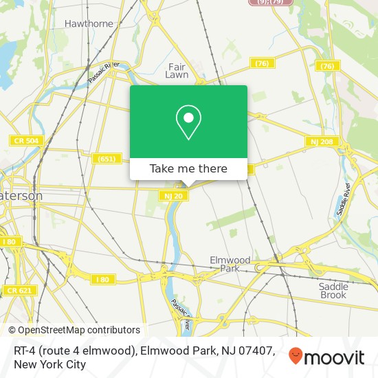 Mapa de RT-4 (route 4 elmwood), Elmwood Park, NJ 07407