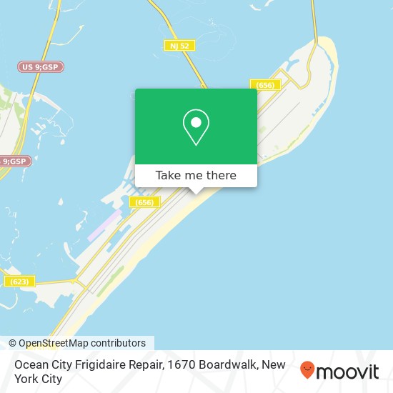 Mapa de Ocean City Frigidaire Repair, 1670 Boardwalk