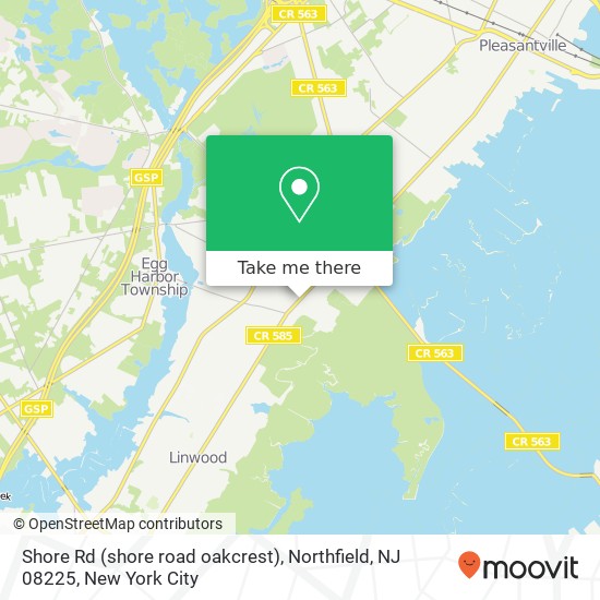 Shore Rd (shore road oakcrest), Northfield, NJ 08225 map