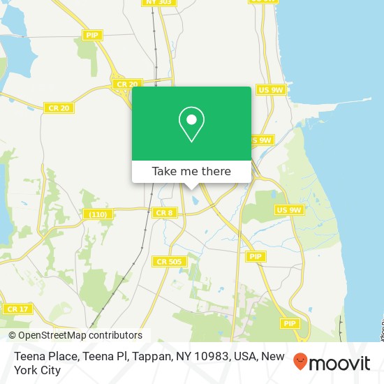 Mapa de Teena Place, Teena Pl, Tappan, NY 10983, USA