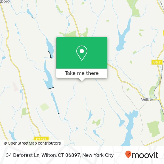 Mapa de 34 Deforest Ln, Wilton, CT 06897