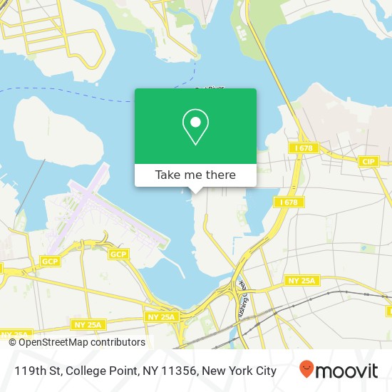 Mapa de 119th St, College Point, NY 11356
