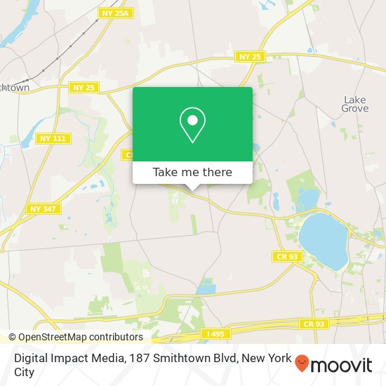 Mapa de Digital Impact Media, 187 Smithtown Blvd