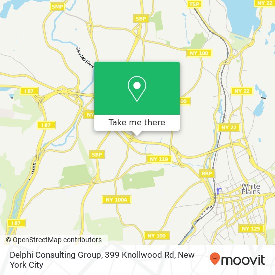 Mapa de Delphi Consulting Group, 399 Knollwood Rd
