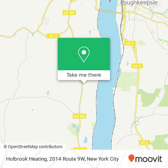 Holbrook Heating, 2014 Route 9W map