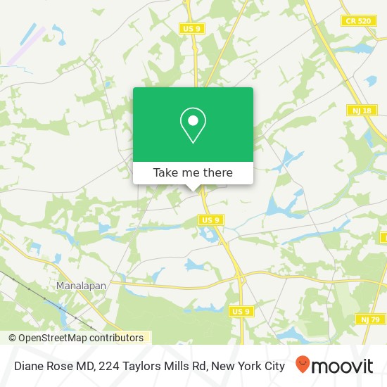 Mapa de Diane Rose MD, 224 Taylors Mills Rd