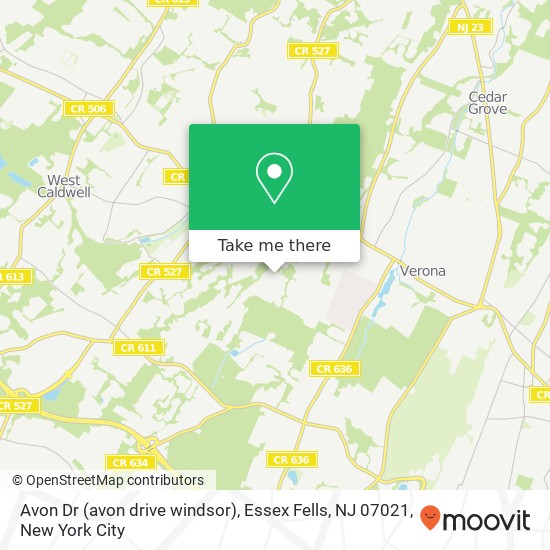 Avon Dr (avon drive windsor), Essex Fells, NJ 07021 map