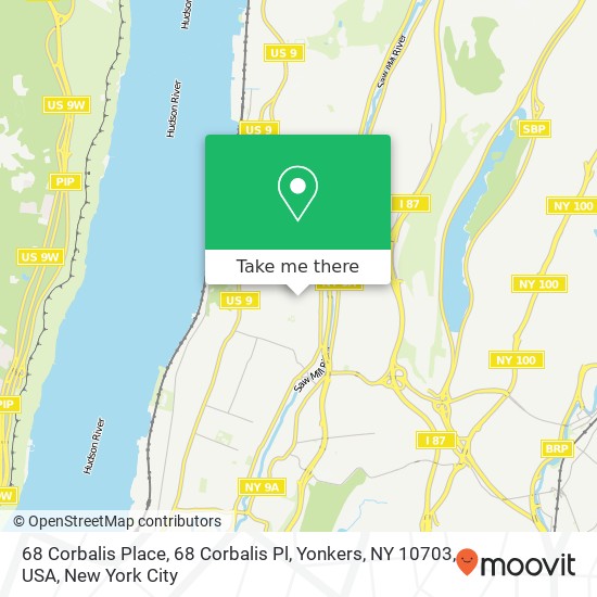 Mapa de 68 Corbalis Place, 68 Corbalis Pl, Yonkers, NY 10703, USA