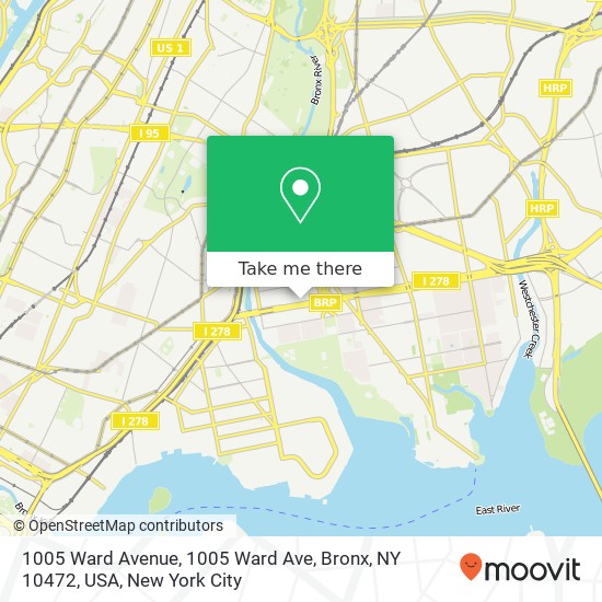 1005 Ward Avenue, 1005 Ward Ave, Bronx, NY 10472, USA map