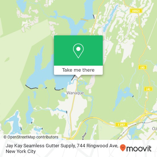 Mapa de Jay Kay Seamless Gutter Supply, 744 Ringwood Ave