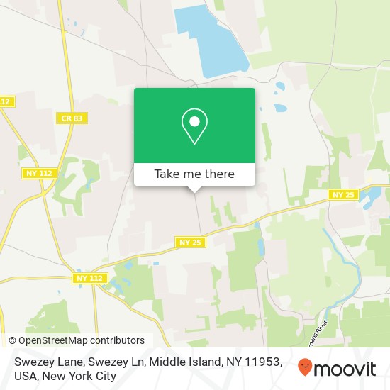 Mapa de Swezey Lane, Swezey Ln, Middle Island, NY 11953, USA