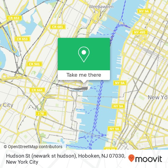 Hudson St (newark st hudson), Hoboken, NJ 07030 map