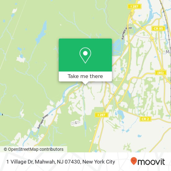 Mapa de 1 Village Dr, Mahwah, NJ 07430