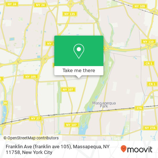 Franklin Ave (franklin ave 105), Massapequa, NY 11758 map