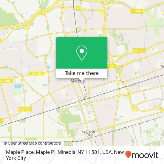 Mapa de Maple Place, Maple Pl, Mineola, NY 11501, USA