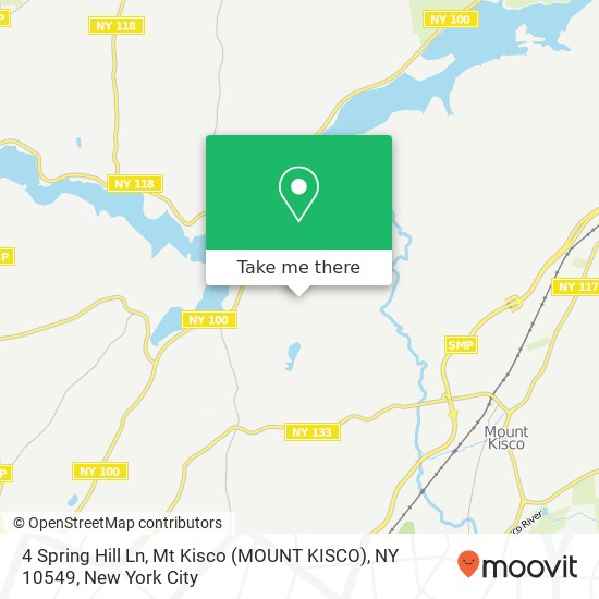 Mapa de 4 Spring Hill Ln, Mt Kisco (MOUNT KISCO), NY 10549