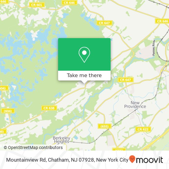 Mountainview Rd, Chatham, NJ 07928 map