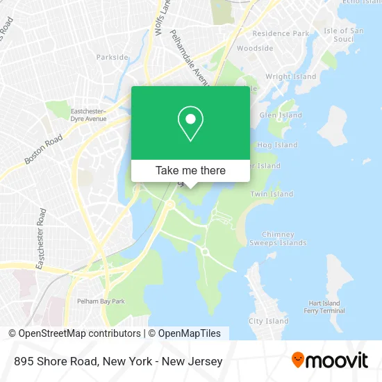 895 Shore Road map