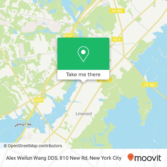 Mapa de Alex Weilun Wang DDS, 810 New Rd